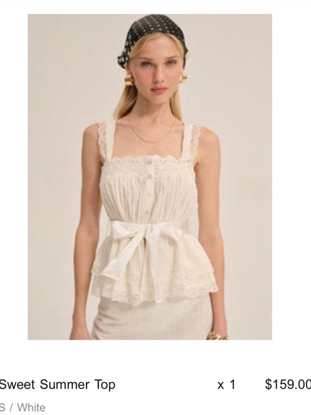 For Love & Lemons Ivory Lace Sweet Summer Top - Picture 7 of 7
